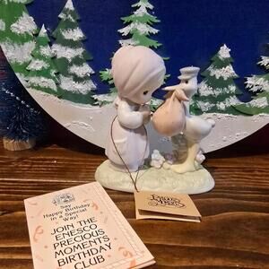 Precious Moments Vintage Porcelain Figure “Joy On Arrival” With Box